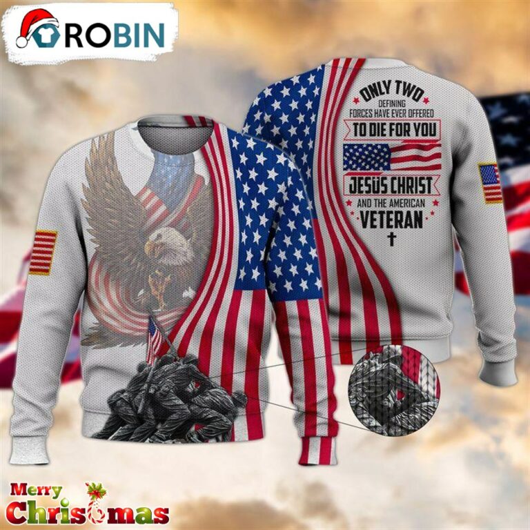 Veteran American Flag Ugly Christmas Sweater – Xmas Ugly Sweater RB4050