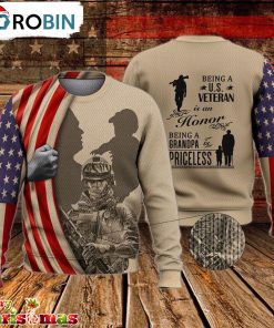 Veteran American Flag Ugly Christmas Sweater – Xmas Ugly Sweater RB9732