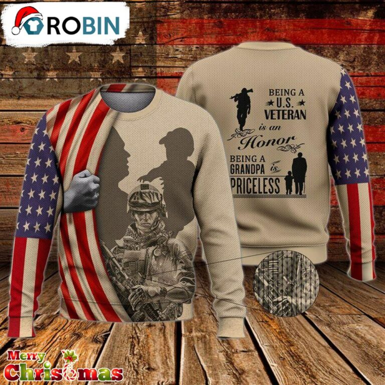 Veteran American Flag Ugly Christmas Sweater – Xmas Ugly Sweater RB9732