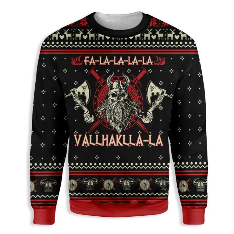 Viking Valhalla Falalala Christmas Odin Viking Ugly Christmas Sweatshirt – Sweater