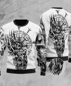 Viking Valkyrie Odins Raven Valknut All Over Printed Ugly Sweatshirt, Sweater