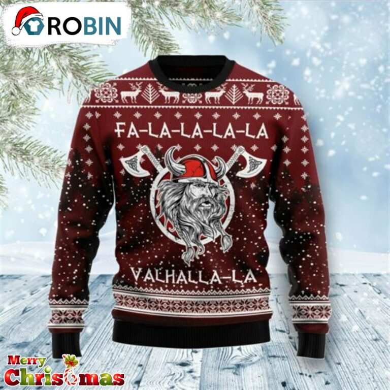 Vikings Fa La La La Ugly Christmas Sweater – Retro Christmas Sweater RB4667