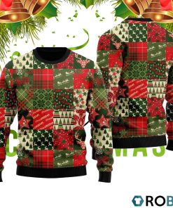 Vintage Christmas Patchwork Ugly Christmas Sweater RB2022