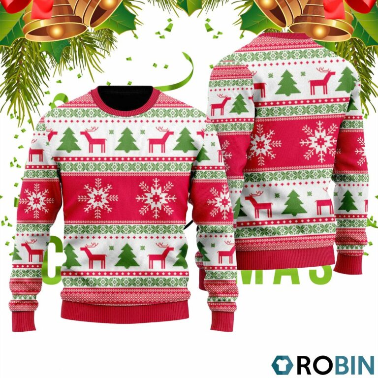 Vintage Holiday Time Pattern 3D Print Ugly Christmas Sweater RB2434