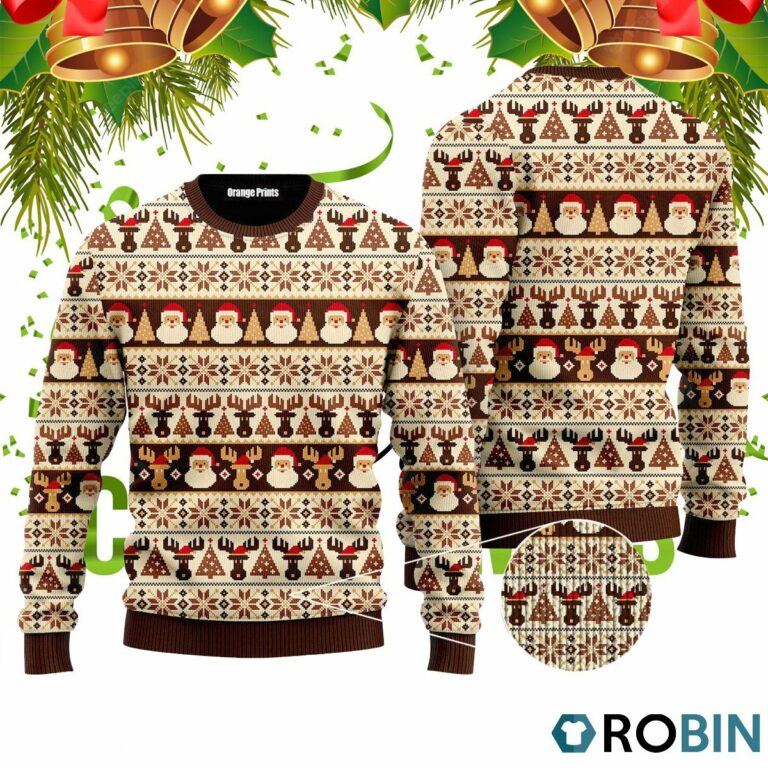 Vintage Nordic Style Xmas Coming 3D Print Ugly Christmas Sweater RB4084