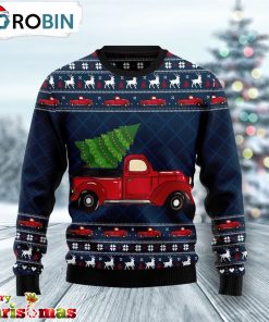 Vintage Red Truck Ugly Christmas Sweater – Retro Christmas Sweater RB4878