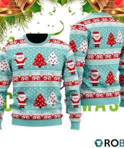 Vintage Santa Light Up Pattern 3D Print Ugly Christmas Sweater RB2084