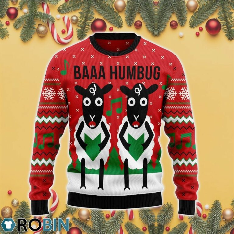 Vintage Sheep Music 3D Print Ugly Christmas Sweater RB4403