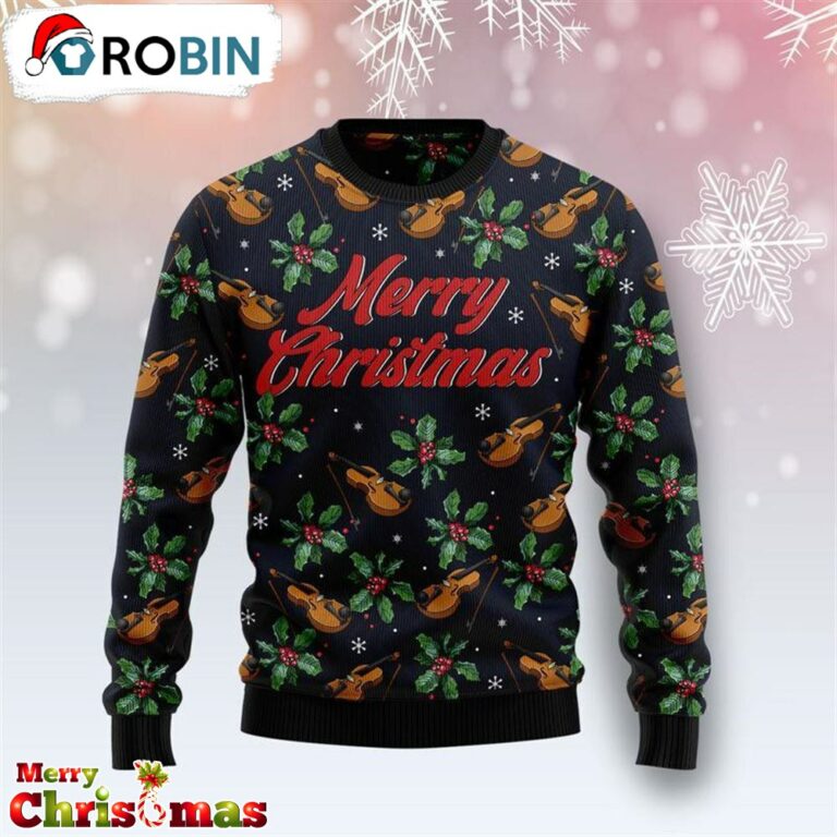 Violin Merry Christmas Ugly Christmas Sweater – Gift For Christmas RB1844