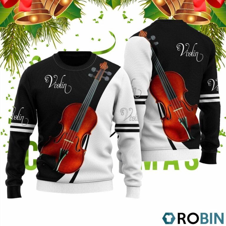 Violin Music 3D Print Ugly Christmas Sweater RB2034
