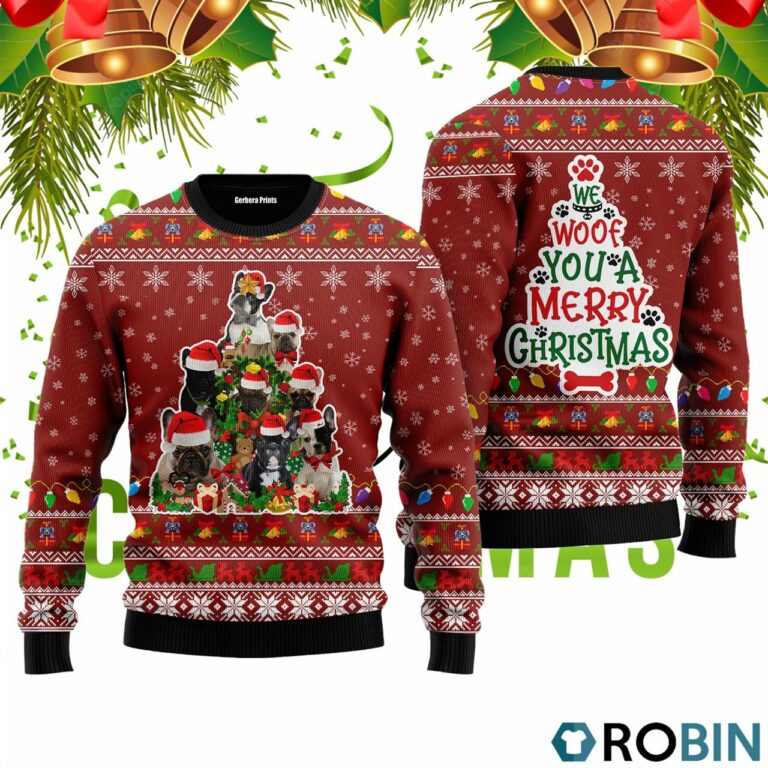 We Woof You A Merry Christmas 3D Print Ugly Christmas Sweater RB4904