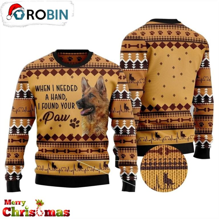 When I Need A Hand I Found Your Paw Cute Ugly Christmas Sweater – Best Gift For Christmas RB4476
