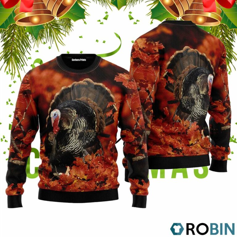 Wild Turkey 3D Print Ugly Christmas Sweater RB2223