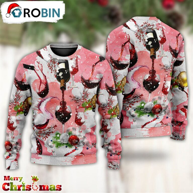 Wine Drinking A Glass Of Fine Wine Ugly Christmas Sweater – Best Gift For Christmas RB3345