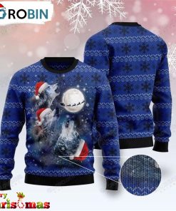 Wolf Under The Moon Ugly Christmas Sweater – Xmas Jumper Holiday Pullover RB2879