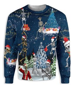 X-Ray Christmas Dancing Skeletons Ugly Christmas Sweatshirt – Sweater