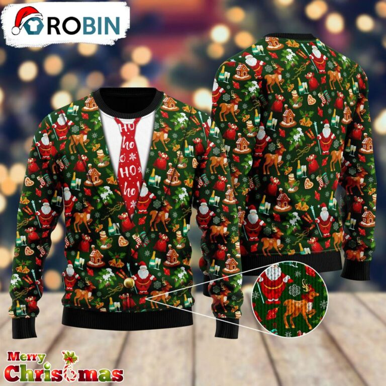 Xmas Hohoho Ugly Christmas Sweater – Xmas Jumper Holiday Pullover RB4304