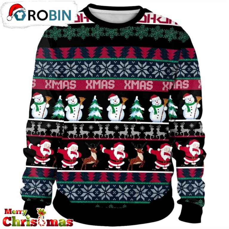 Xmas Snowman Ugly Christmas Sweater – Xmas Jumper Holiday Pullover RB8426