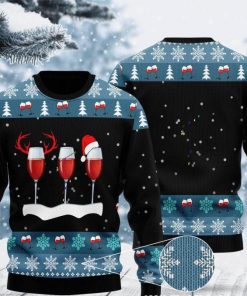 Xmas With Red Wine All Over Printed Ugly Sweatshirt, Sweater