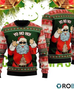 Yo Ho Ho Santa Sunglasses Funny 3D Print Ugly Christmas Sweater RB4344