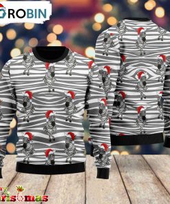Zebra Wearing Santa Hats Ugly Christmas Sweater – Retro Christmas Sweater – Gift For Christmas RB8584