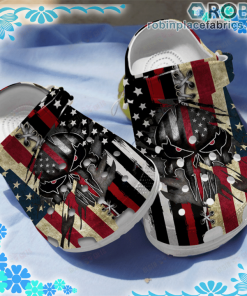Angry Skull Tattoo USA Crocs Clog Shoes