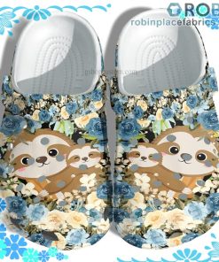 Baby Sloth Mom Flower Crocs Clog Shoes