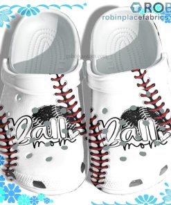 Ball Mom 3D Baseball Line Crocs Clog Shoes