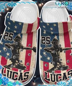Baseball 4th of July USA Flag Crocs Clog Shoes