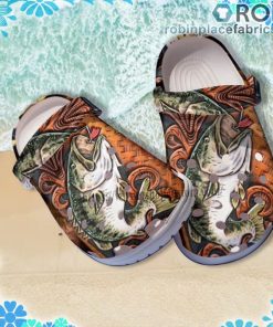 BassFishing Vintage Wood Crocs Clog Shoes Customize Name