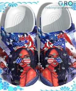 Black Girl Magic 4th Of July Crocs Clog Shoes