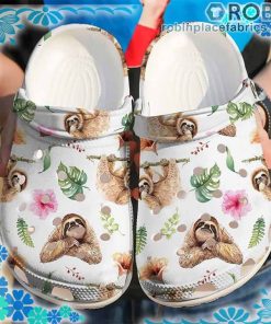 Blooming Sloth Crocs Clog Shoes