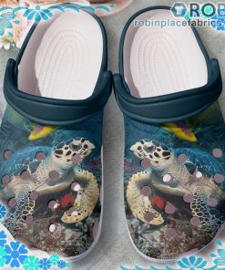 Blue Water Sea Turtle Crocs Clog Shoes
