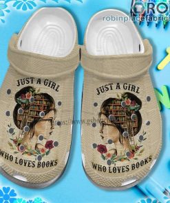 Book Girl Paper Vintage Crocs Clog Shoes