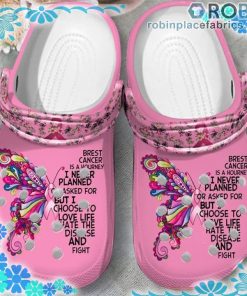 Breast Cancer is A Journey Butterfly Crocs Clog Shoes
