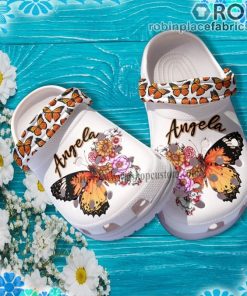 Butterfly Flower Crocs Clog Shoes Customize Name