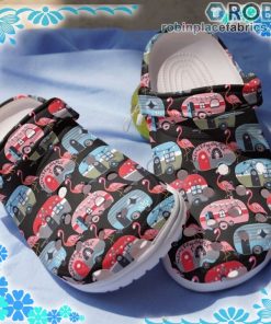 Camping With Flamingos Crocs Clog Shoes