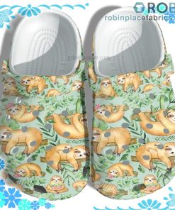 Chibi Sloth Sleeping Crocs Clog Shoes