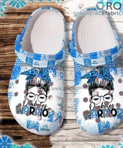 Cool Girl Diabetes Warrior Wear Blue Crocs Clog Shoes
