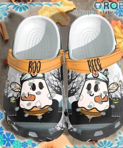 Cute Boo Bees Nurse Crew Funny Halloween Crocs Clog Shoes