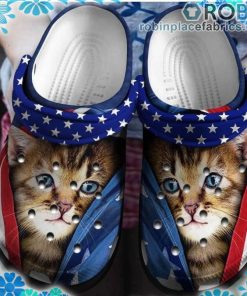 Cute Cat US Shoe 4th Of July Crocs Clog Shoes