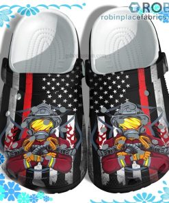 Firefighter USA Flag Crocs Clog Shoes