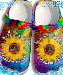Hippie Gonna Be Alright Sunflower Crocs Clog Shoes