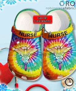 Hippie Nurse Rainbow Color Crocs Clog Shoes Customize Name