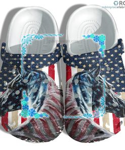 Horse America USA Flag Crocs Clog Shoes