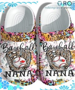 Nana Baseball Leopard Skin Crocs Clog Shoes Customize Name