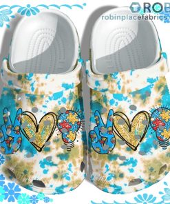Peace Love Light Autism Puzzel Crocs Clog Shoes