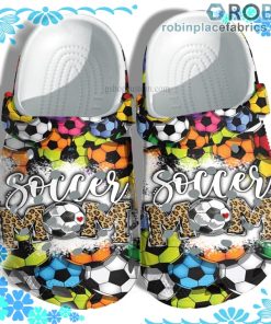 Soccor Mom Rainbow Crocs Clog Shoes