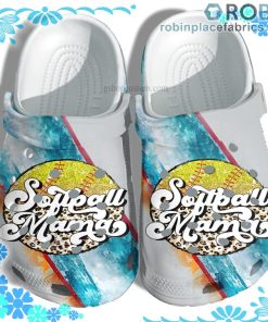 Softball Mama Supporter Daughter Crocs Clog Shoes