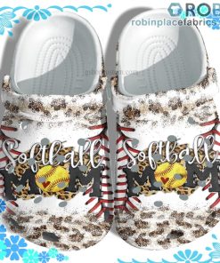 Softball Mom Leopard Skin Crocs Clog Shoes